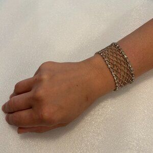 Mesh wide trellis-style bracelet (fishnet or weave bracelet)